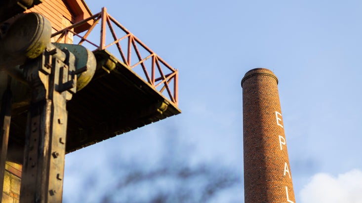 Taylor's Engine House and Chimney at East Pool Mine, Cornwall.